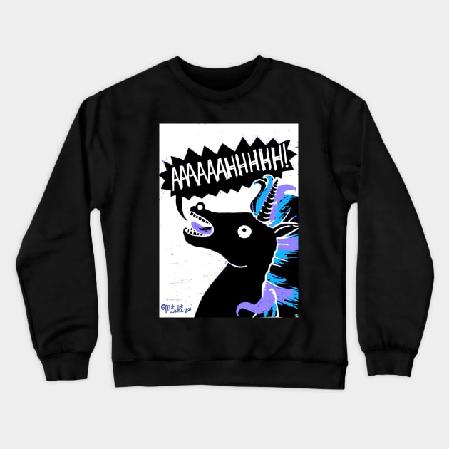 AAAAAAHHHHH!! Says the Unicorn Crewneck Sweatshirt by Mishi